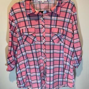Pink plaid shirt